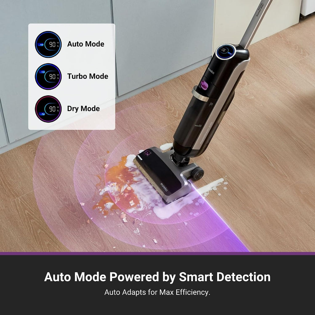 Eureka Wet Dry Vacuum Cleaner Cordless, Mop Vacuum Cleaner with Self-Cleaning System, Lightweight Hardwood Floors Vacuum for Pets and Sticky Messes, Black, NEW630PL
