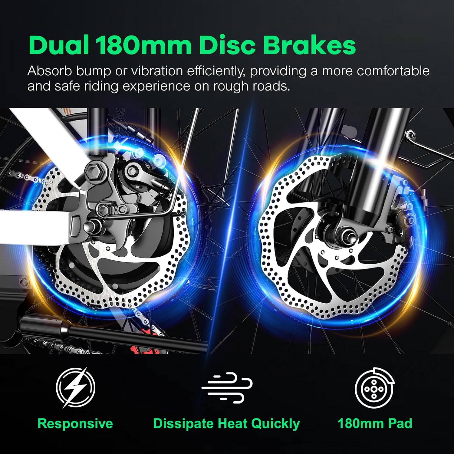 Foldable Electric Bike for Adults, 48V 20Ah Removable Lithium Battery up to 80Miles, 20' Fat Tire 1000W Peak Motor Dirt Ebike Adult Electric Bicycle for Commute Beach Mountain E Bike