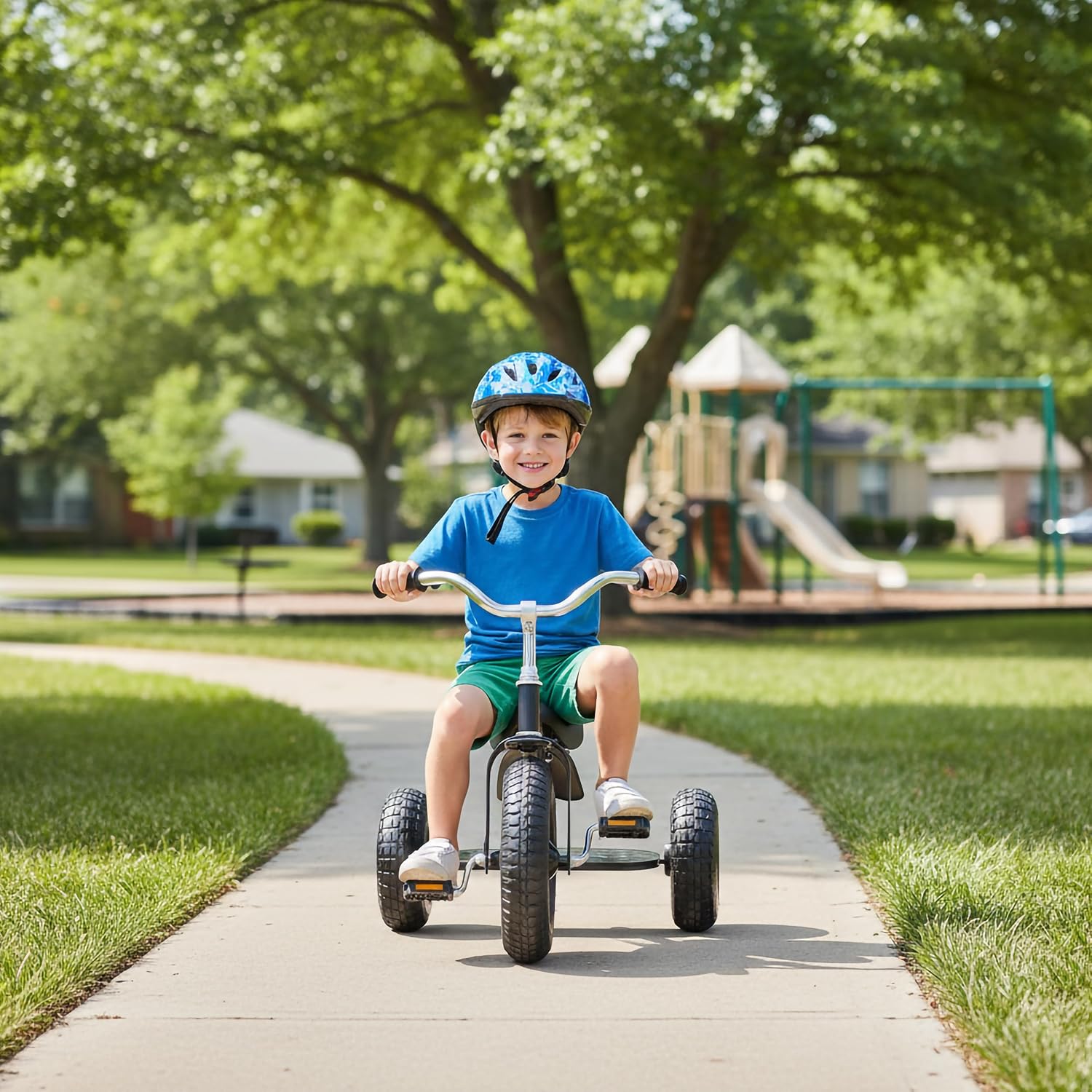 Gener8 Deluxe Tricycle for Kids Durable Steel Frame Inflatable Rubber Tires Adjustable Seat Perfect for Toddlers Ages 3-7 Black Promotes Balance Coordination & Independence