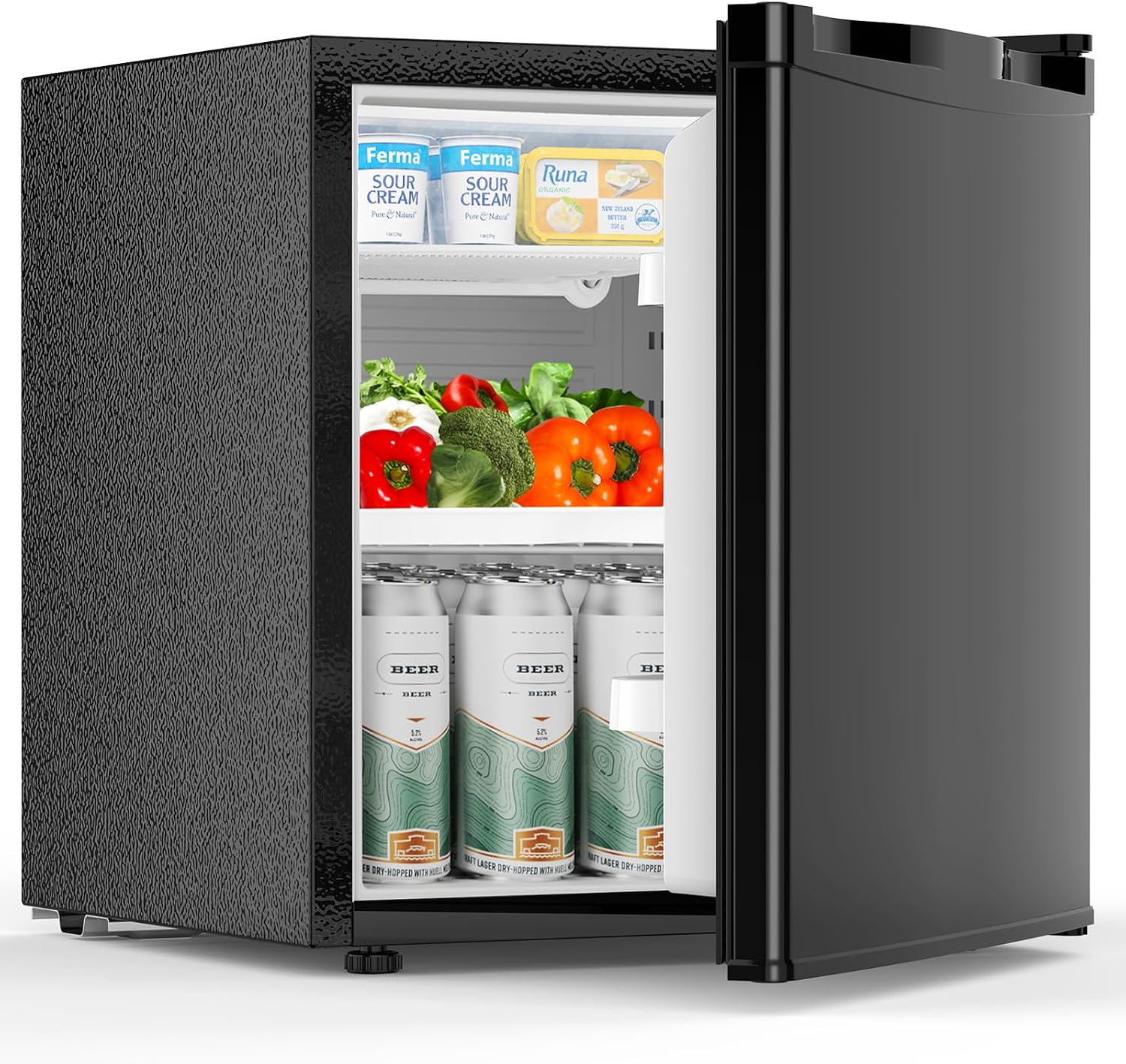 COWSAR 1.6 Cu.Ft Compact Fridge with Freezer, Compact Refrigerator with 7 Temperature Settings, Energy-efficient Low Noise Small Refrigerator Suitable For Dorm, Office, Bar, RV, Bedroom,Commercial