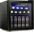 Antarctic Star 12 Bottle 48 Can Beverage Refrigerator Cooler - Mini Fridge Glass Door for Beer Soda Drinks or Wine,Freestanding Beverage Fridge for Home and Bar with Adjustable Shelving, 1.3 Cu. Ft.