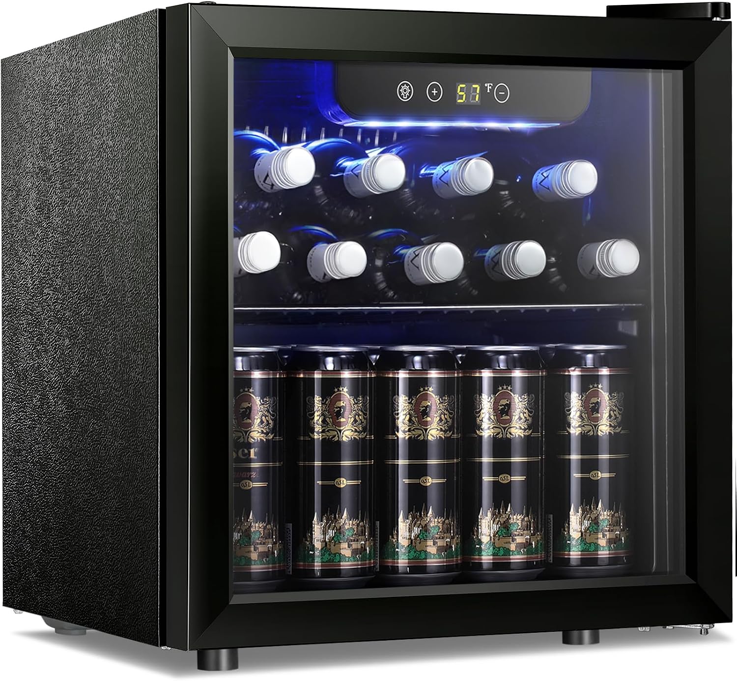 Antarctic Star 12 Bottle 48 Can Beverage Refrigerator Cooler - Mini Fridge Glass Door for Beer Soda Drinks or Wine,Freestanding Beverage Fridge for Home and Bar with Adjustable Shelving, 1.3 Cu. Ft.