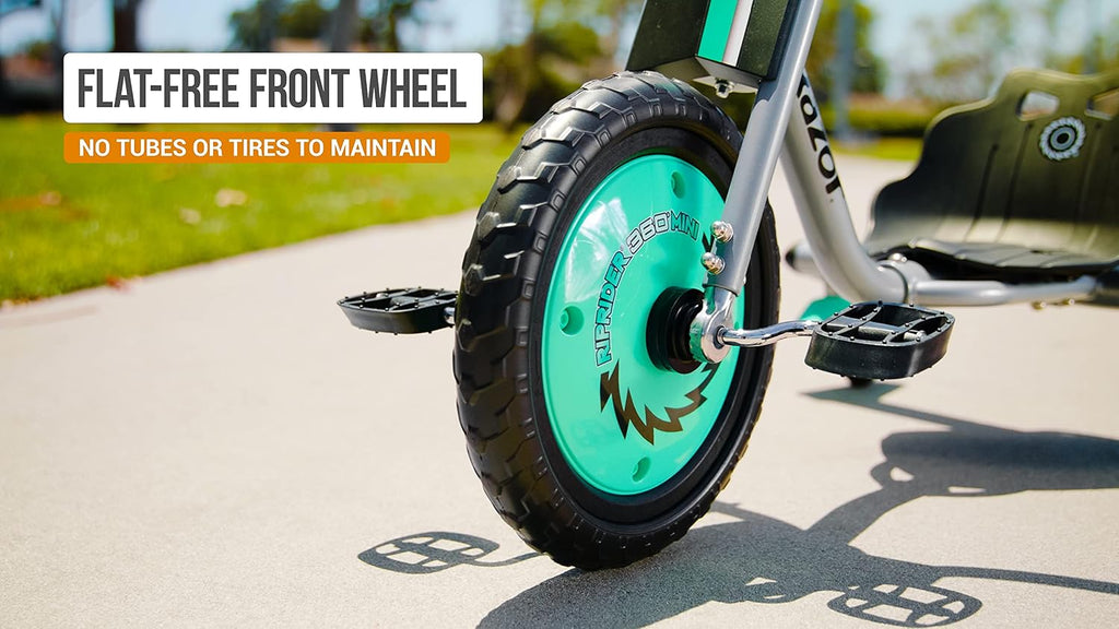 Razor RipRider 360 Mini, 360 Degrees Spinning Caster Trike, Dual Inclined Rear Casters for Easy Spinning and Drifting, Durable Welded Steel Frame and Fork, Adjustable Bucket Seat