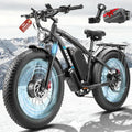 9000W Peak 60V 1560Wh Battery High-Power Dual Motor Ebike, 46MPH 90-100 Miles Long Range, Fat Tire Electric Bike for Adults Men with Hydraulic Disc Brake Electric Bicycle for Off-Road (Black)