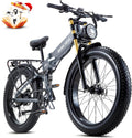 DAMSON Electric Bike for Adults Dual Motor AWD 5000W/3000W/1500W Peak 40MPH/30MPH Dirt Ebike, 52V/48V Max-Output Up to 65/80/120/160 Miles Long Range, 26' Full Suspension Fat Tire Mountains Bicycle