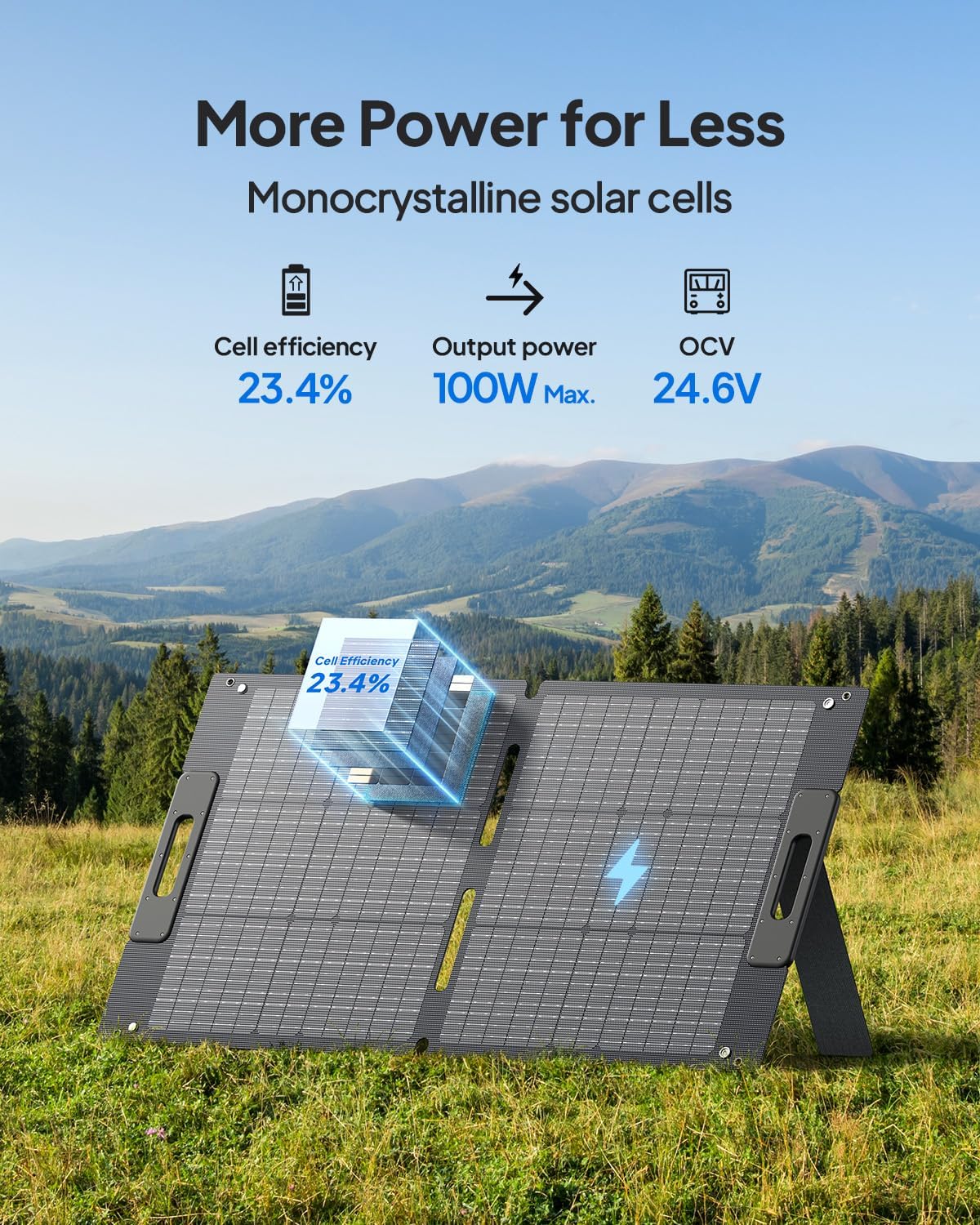 BLUETTI AC50B Solar Generator with 100W Solar Panel Included (Ships Separately), 448Wh/700W Portable Power Station, 65W USB-C PD Output, LiFePO4 Battery Backup for Travel, Camping, Outage