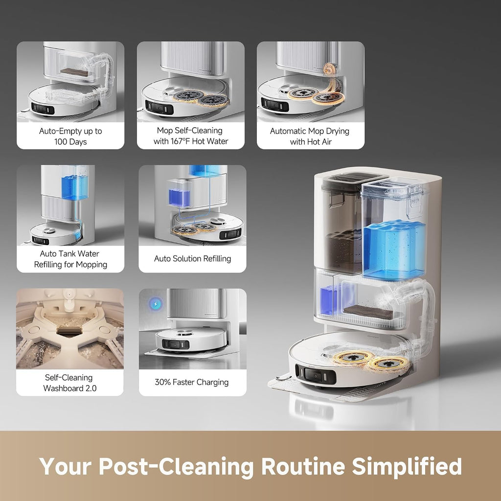 DREAME L40s Ultra AE Robot Vacuum and Mop Combo, 19,000Pa Suction, Self Emptying Dust Box, Flexible Mop & 167℉ Self Cleaning Washboard, Diverse Brush Selection, All-in-One Station, Auto Refill