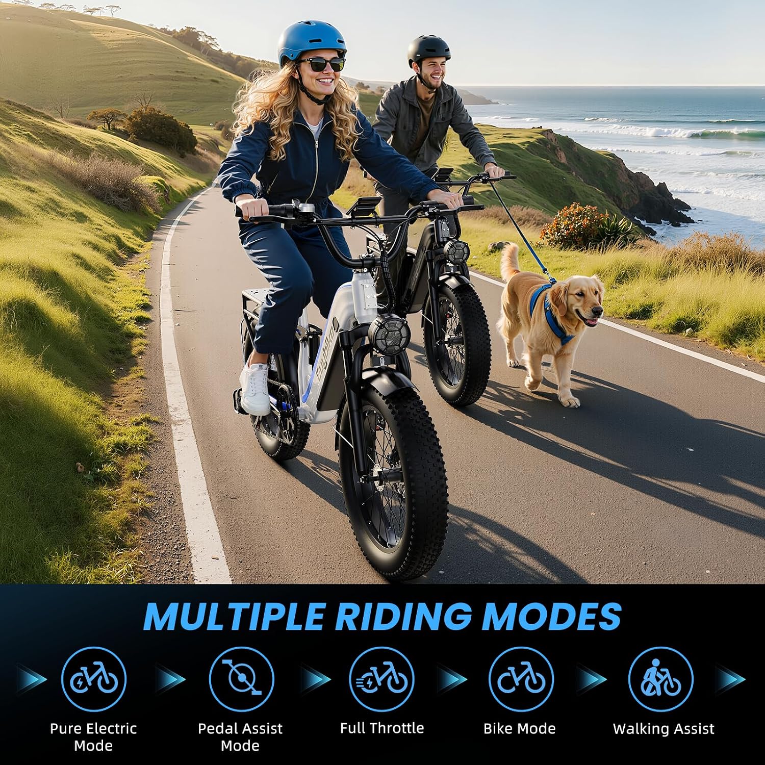 Electric Bike for Adults, 48V 20Ah Battery,1500W Peak Motor Step Thru Ebike 80+ Miles Max Range, 20x4.0 Fat Tires, Electric Mountain Bike for All Terrain, Ideal for Commute, Off-Road