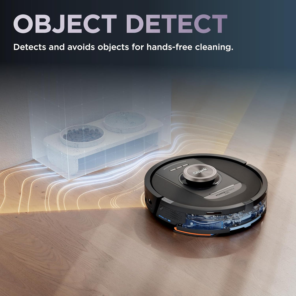 Shark PowerDetect NeverTouch, Self-Empty & Self-Refill, Robot Vacuum and Mop with Bagless, 30-Day Debris Capacity HEPA Base, 30-Day Capacity Refill Tank, Pad Dry, Black, AV2810YS
