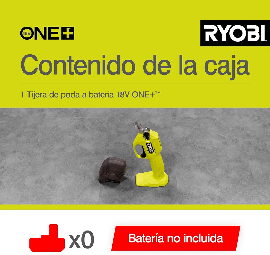 Ryobi RY18SCA-0 18V ONE+ Cordless Secateurs (Bare Tool), Black