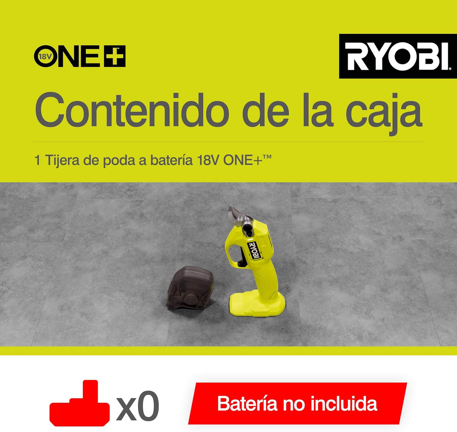 Ryobi RY18SCA-0 18V ONE+ Cordless Secateurs (Bare Tool), Black