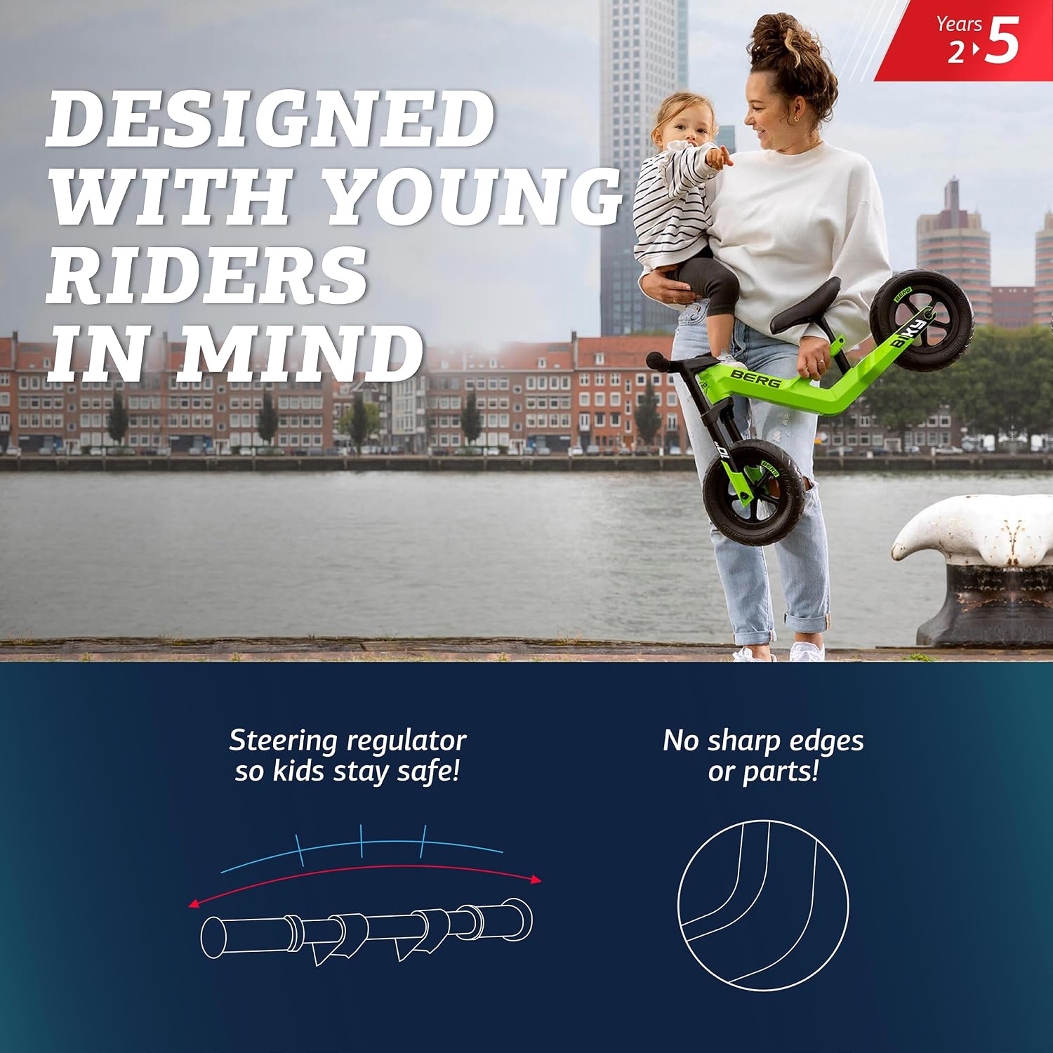 BERG Biky - Balance Bike - Lightweight Toddler Bike - Easy to Use Mini Bike - Ages 2-5 Years