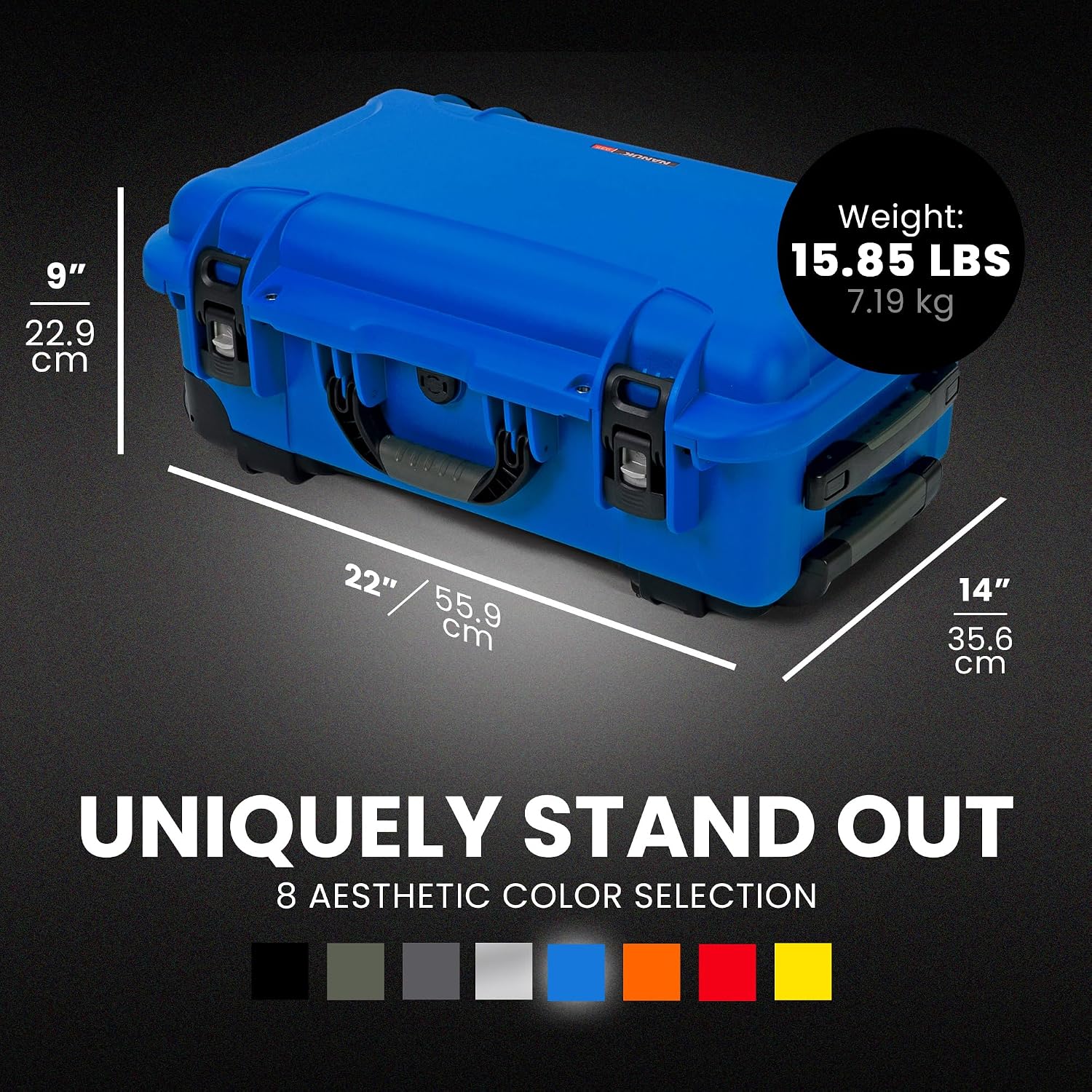 Nanuk 935 Pro Photo Kit – Waterproof Travel Camera Hard Case with Padded Dividers and Wheels, 22' x 14' x 9' - Dustproof and Impact Resistant, Airline Carry-On Approved – Blue