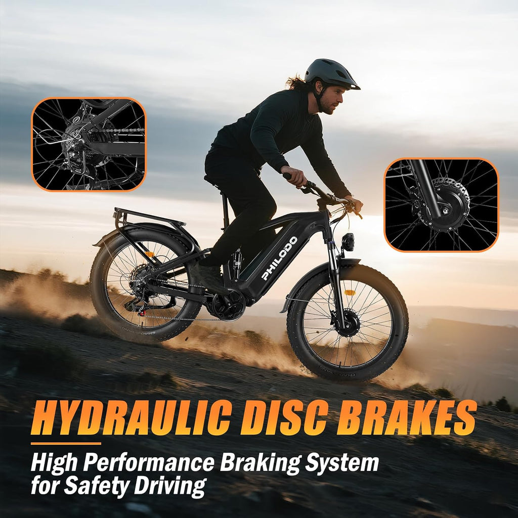 Electric Bike for Adults, 5000𝕨 Dual Motor E-Bike, 60V 32AH Long Range Dirt Bike, Fat Tire Hunting Ebike for All Terrain, Full Suspension Electric Bicycle