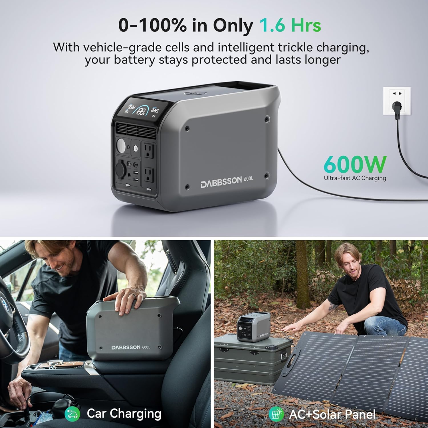 Dabbsson 768Wh Solar Generator with 210W Solar Panel,Portable Power Station,Up to 900W AC Output,1.5X Extended Runtime,Recharge 100% in 1.6 Hrs, 600L Semi-Solid LiFePO4,100W USB-C,EPS,for Camping Home