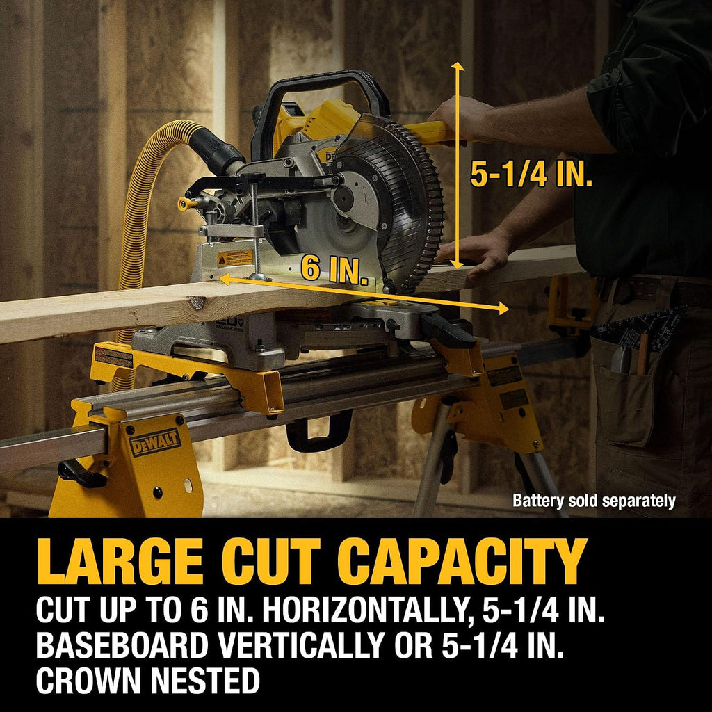 DEWALT 20V MAX XR 10 in. Double Bevel Fixed Miter Saw (Tool Only) (DCS714B)