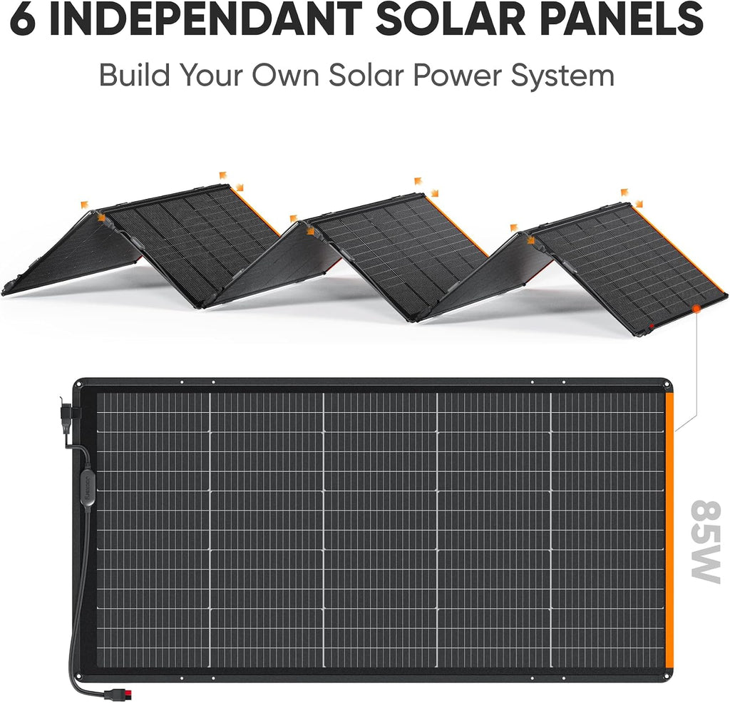 Jackery SolarSaga 500X Solar Panels, 500W Power Output, 25% High Bifacial Conversion Efficiency, Compatible with Explorer 5000 Plus,IP68 Rated for Outdoor Camping,RVs,and Off-Grid Living (Renewed)