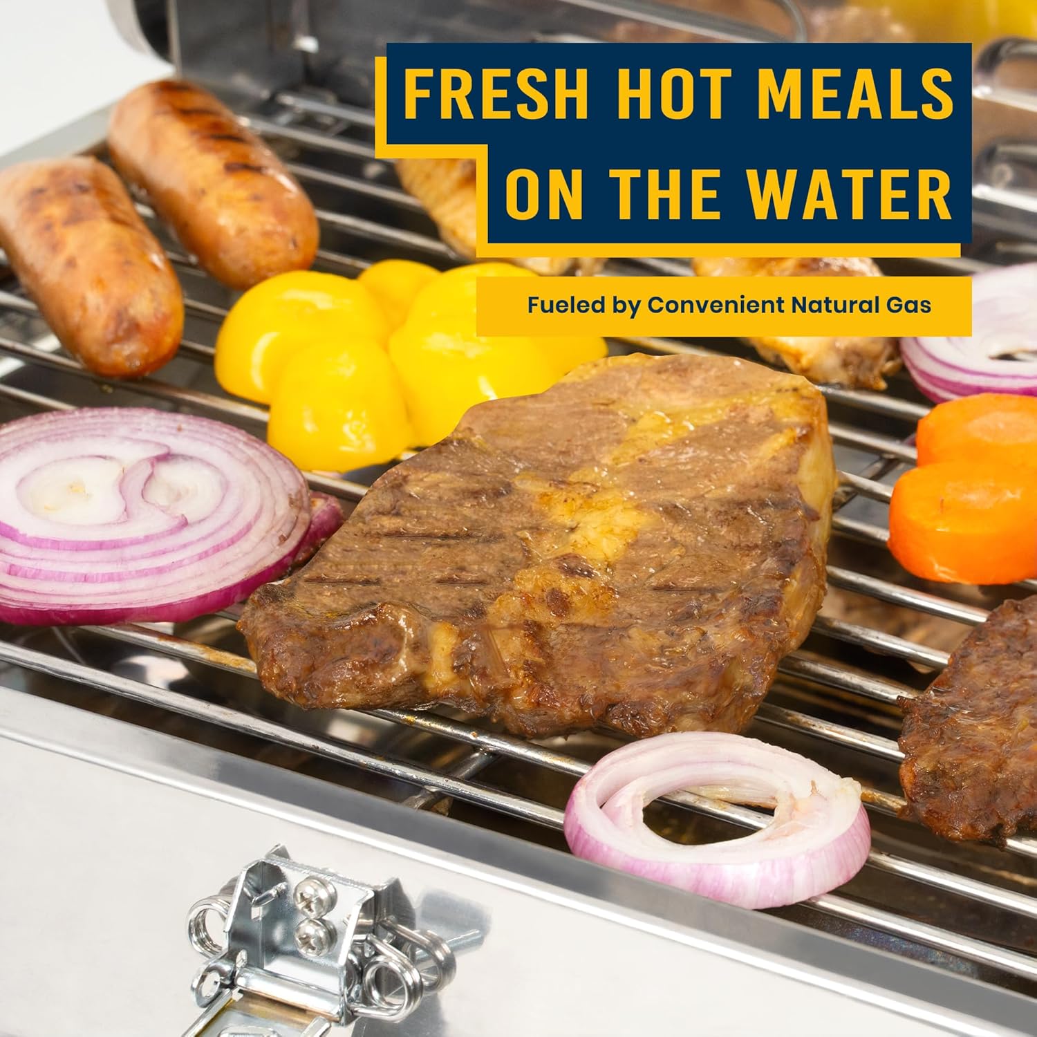 Tabletop Gas Grill Stainless Steel Portable Propane Grill with Legs for Outdoor Patio Backyard Camping, Tailgating, and RV Trips