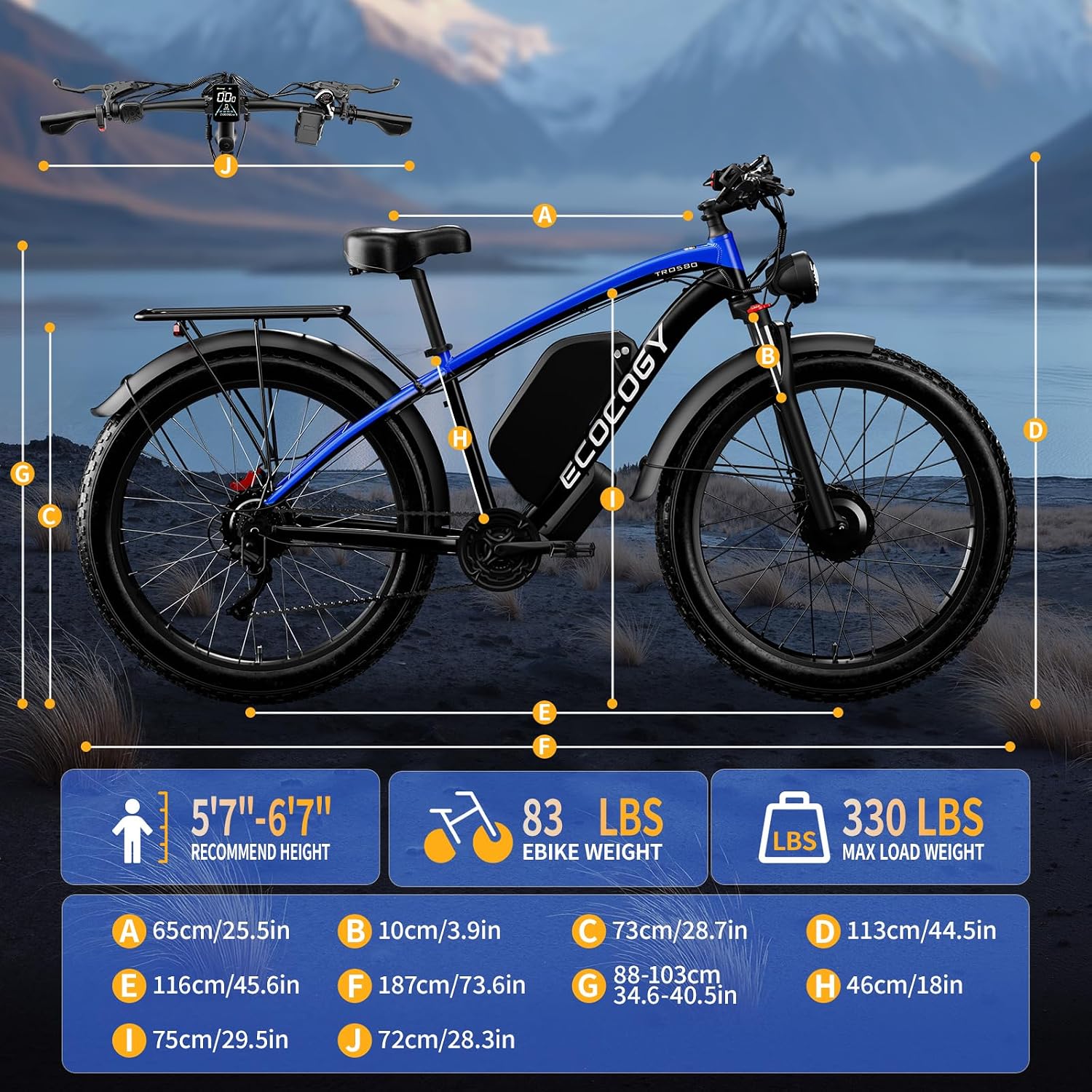 Dual Motor Electric Bikes for Adults, 6000W Peak Ebike, 52V 32Ah, Max 40-45 M P H &100 Miles E-Bike, Hydraulic Disc Brake, 26' Fat Tire Off Road Snow Mountain E-Bikes, 7-Speed Pedal Assist