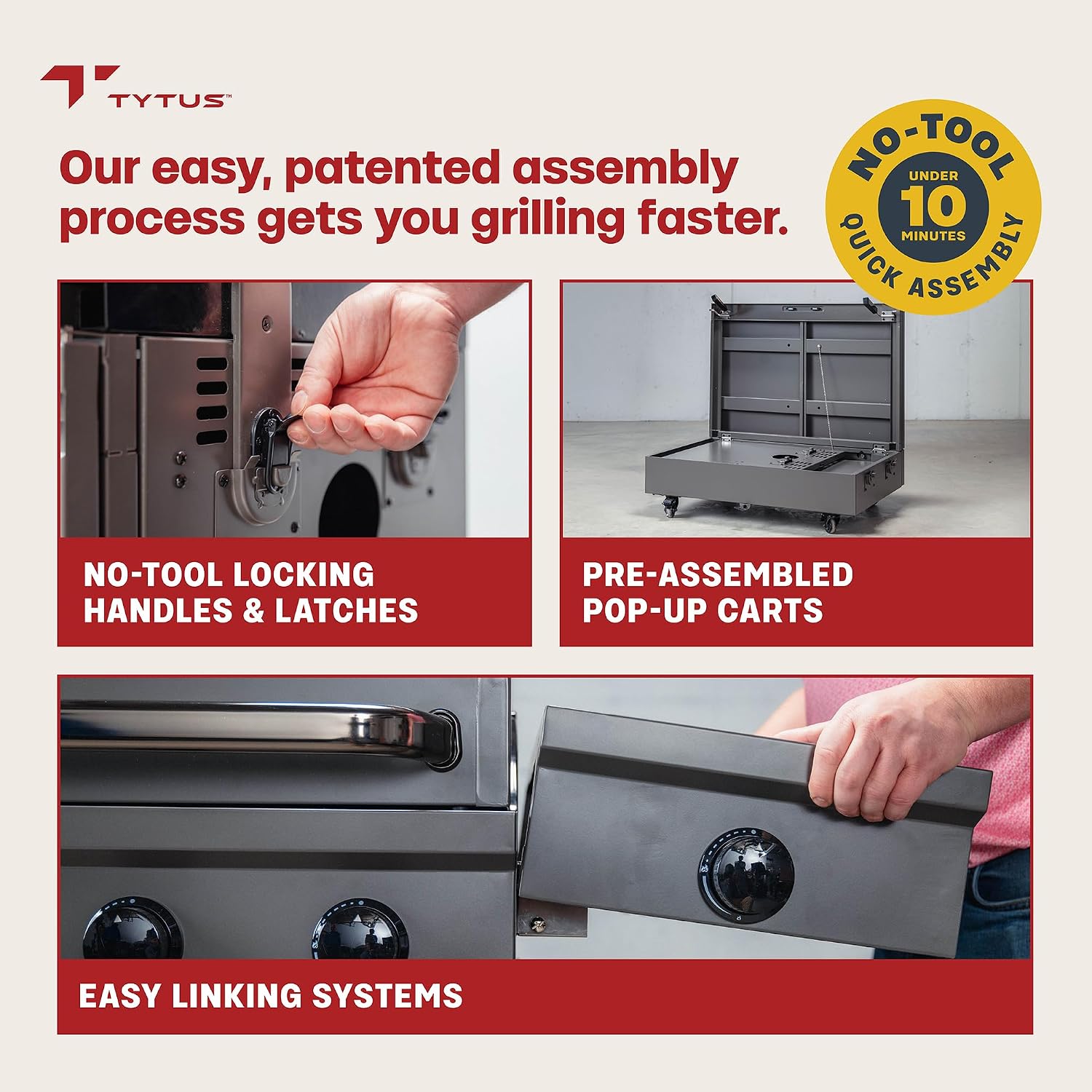 TYTUS Anaheim 5-Burner Propane Gas Grill Outdoor Cooking with Cover, 48,000 BTU Grill & 12,000 BTU Side Burner, 721 sq. in. Cooking Area, Enclosed Storage, Porcelain-Enameled Cast Iron Grates