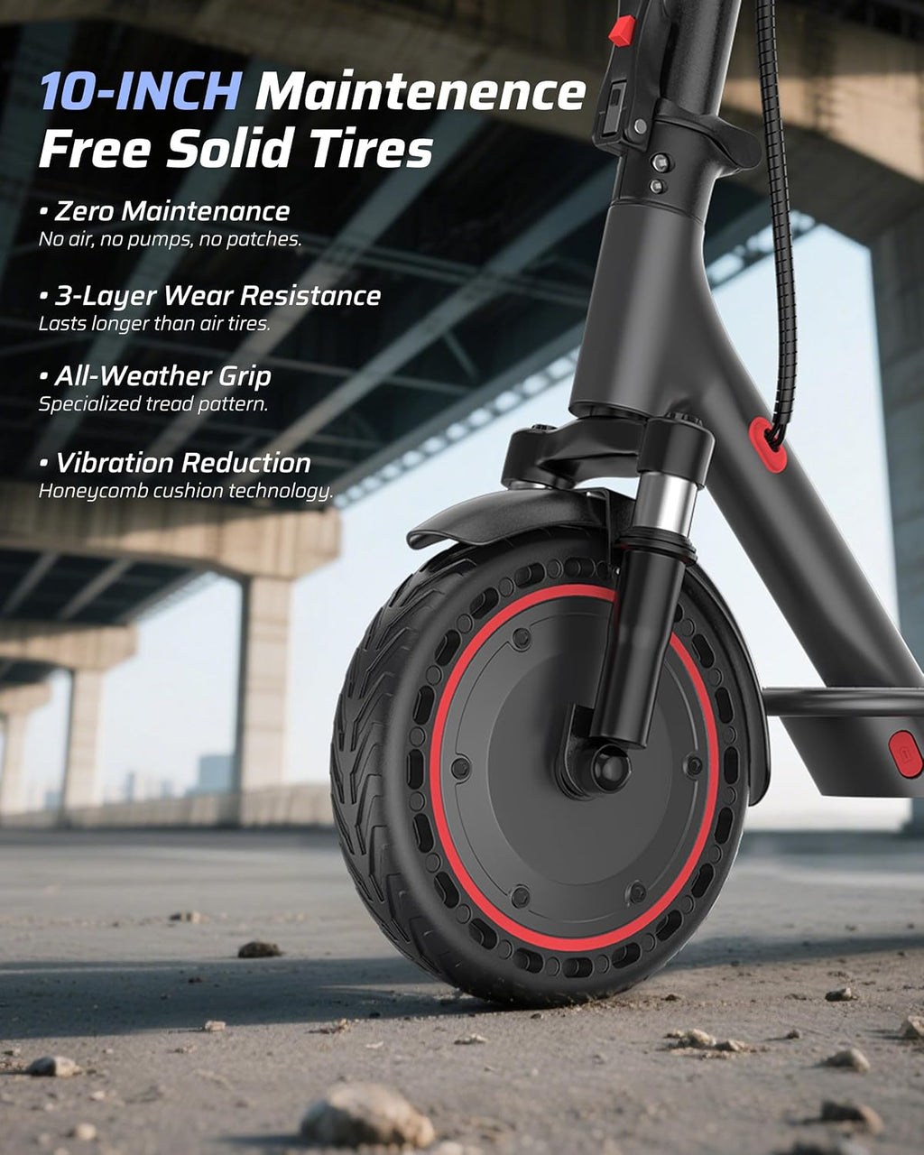 Qlaway Electric Scooter for Adults, 350W/500W Motor, 16-22 Miles Range, 8.5'/10' Solid Tires, Dual Braking & Suspension, Folding Portable Commuting E-Scooter with App