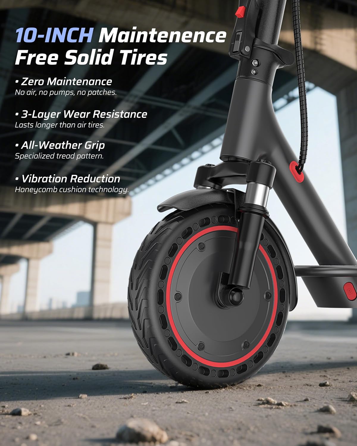 Qlaway Electric Scooter for Adults, 350W/500W Motor, 16-22 Miles Range, 8.5'/10' Solid Tires, Dual Braking & Suspension, Folding Portable Commuting E-Scooter with App