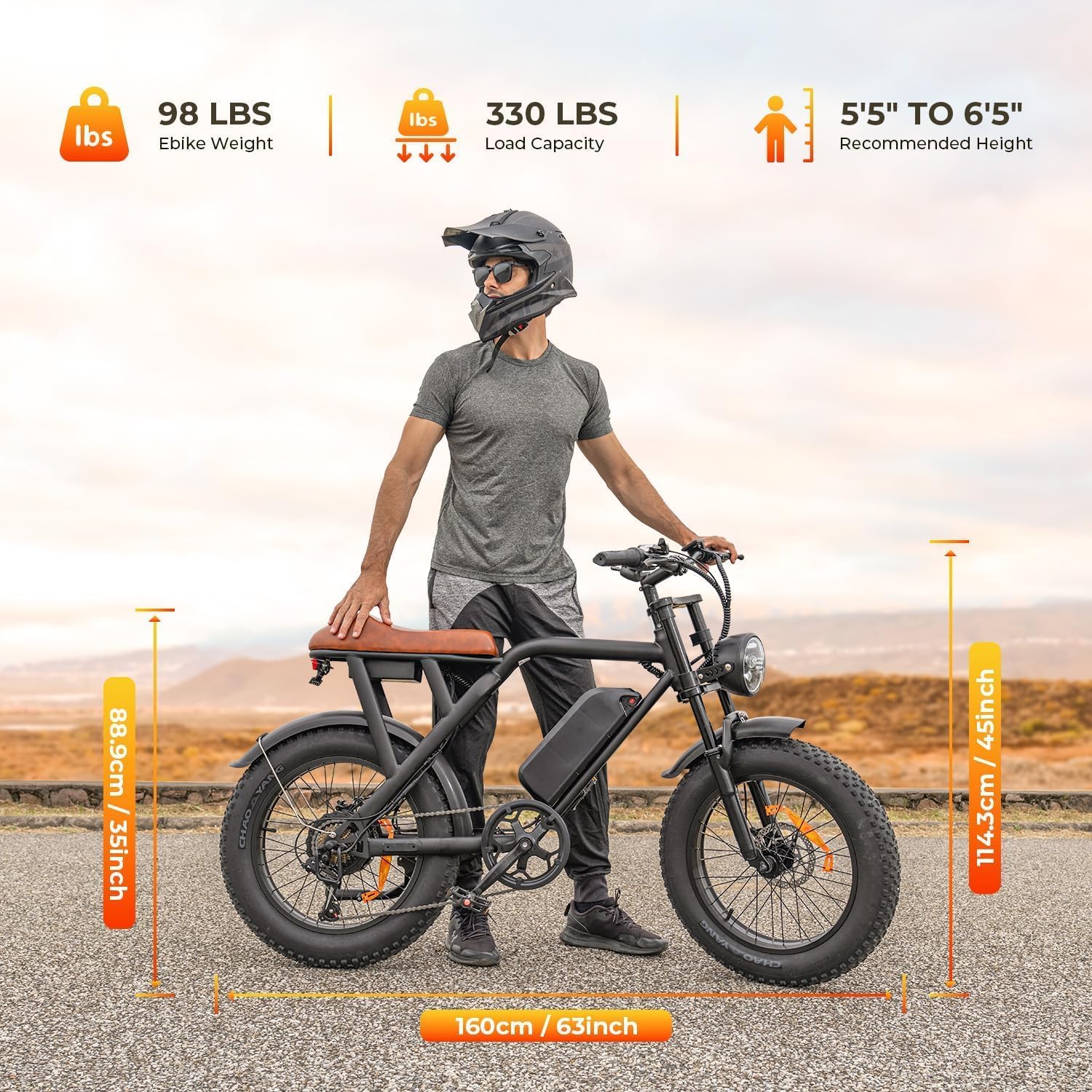 VoltCycle Electric Bike for Adults, Peak 1500W Ebike, 33MPH 60Miles Electric Mountain Bike, 20' Fat Tire Adult Electric Bicycle with 48V 15.6AH Battery, Dual Disc Brake, 7 Speed, Full Suspension