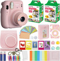 Fujifilm Instax Mini 11 Instant Camera Blush Pink + MiniMate Accessories Bundle + Fuji Instax Film Value Pack (40 Sheets) Accessories Bundle, Color Filters, Album, Frames