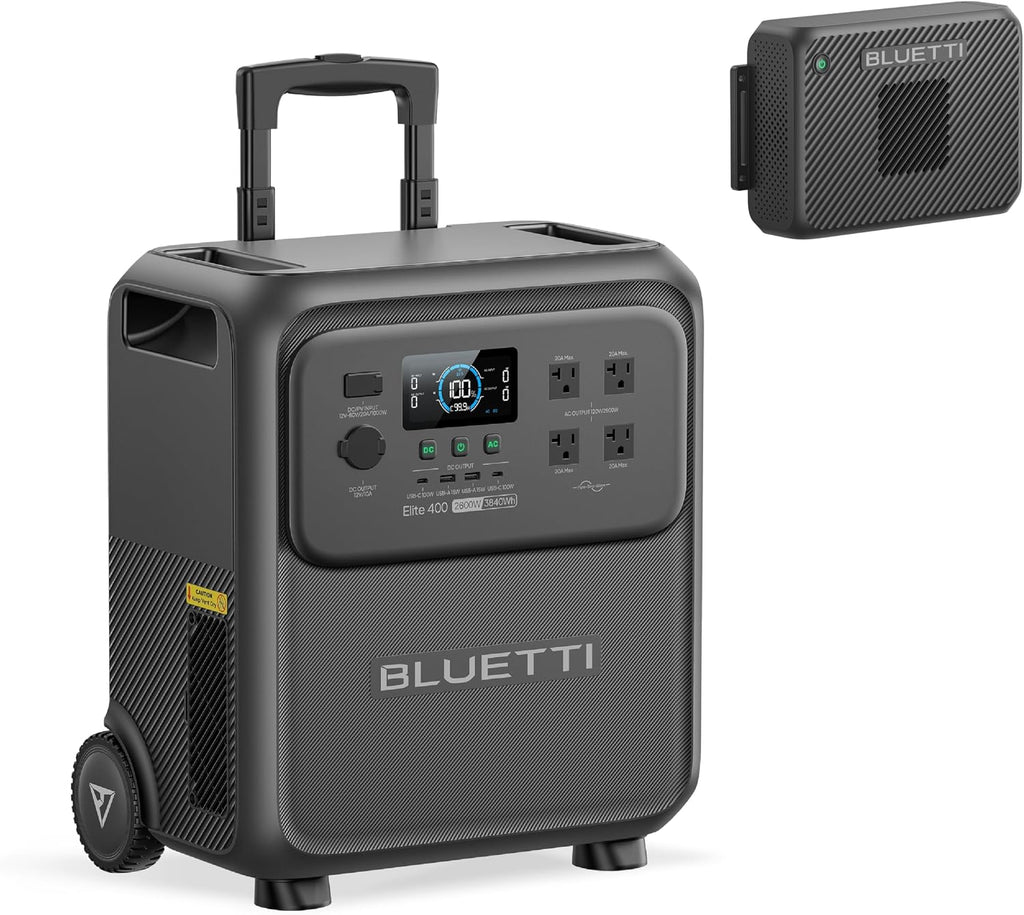 BLUETTI Elite 400 Portable Power Station with Charger 2 (Ship Separately), 1000W DC-DC Alternator Charger, 4.2H Full Charge via Car, 3840Wh 2600W LFP Batttery Backup for Home Backup, Outage, RV Life