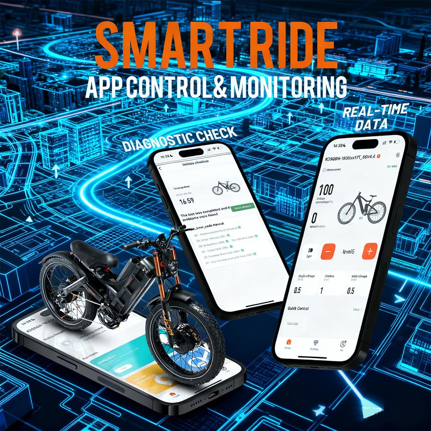 eAhora Romeo Pro 3 Electric Bike - [2026 Latest] 50MPH 5600W Dual Motor 60V 80AH 250Miles Long Range Ebike for Adults, 26' * 4.0 Fat Tire Fast Electric Mountain Bike Full Suspension Off-Road E-Bike