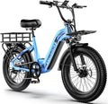 Cybervelo 1500W Motor Peak Electric Bike for Adults and Teenagers, 48V 20AH Removable Battery Step Thru EBike, 30+MPH, 80 Miles Max Range, 20' Fat Tire Adult Electric Bicycles for 7 Speed