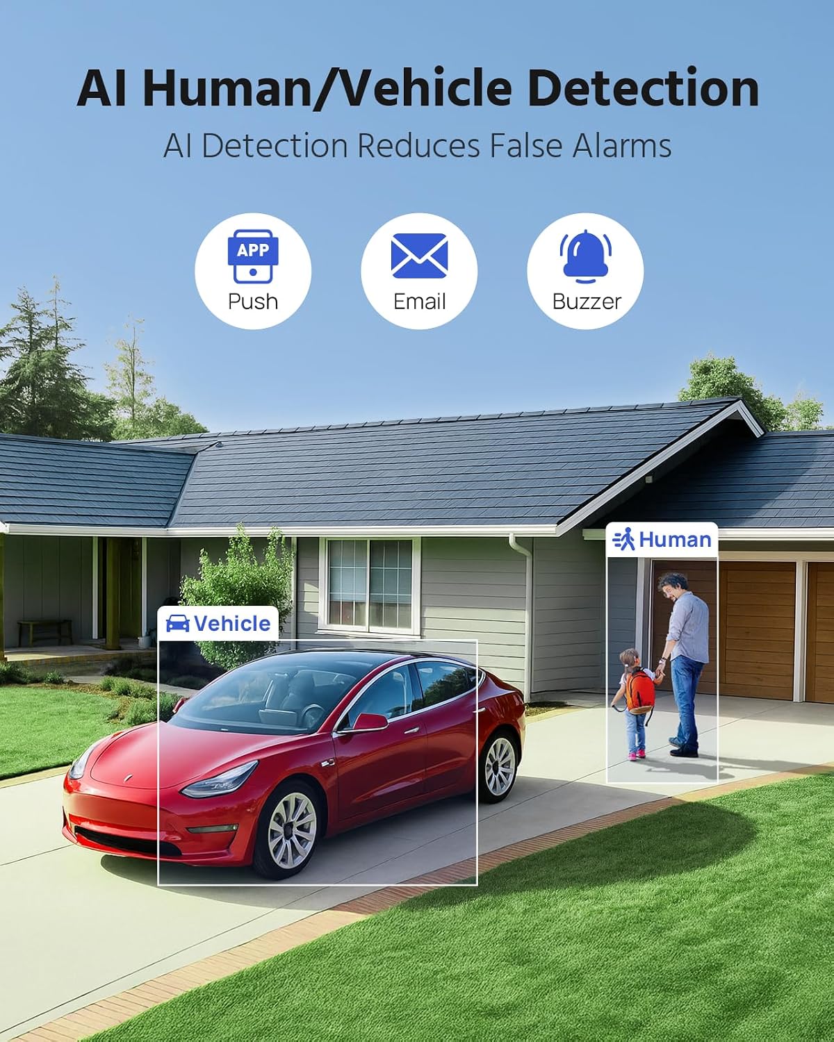 ANNKE 3K Two-Way Audio Security Camera System, 8CH 3K Lite H.265+ DVR with AI Human/Vehicle Detection, 4X 5MP/3K CCTV Wired Cams with Color Night Vision for Home Surveillance 24/7 Recording, NO HDD