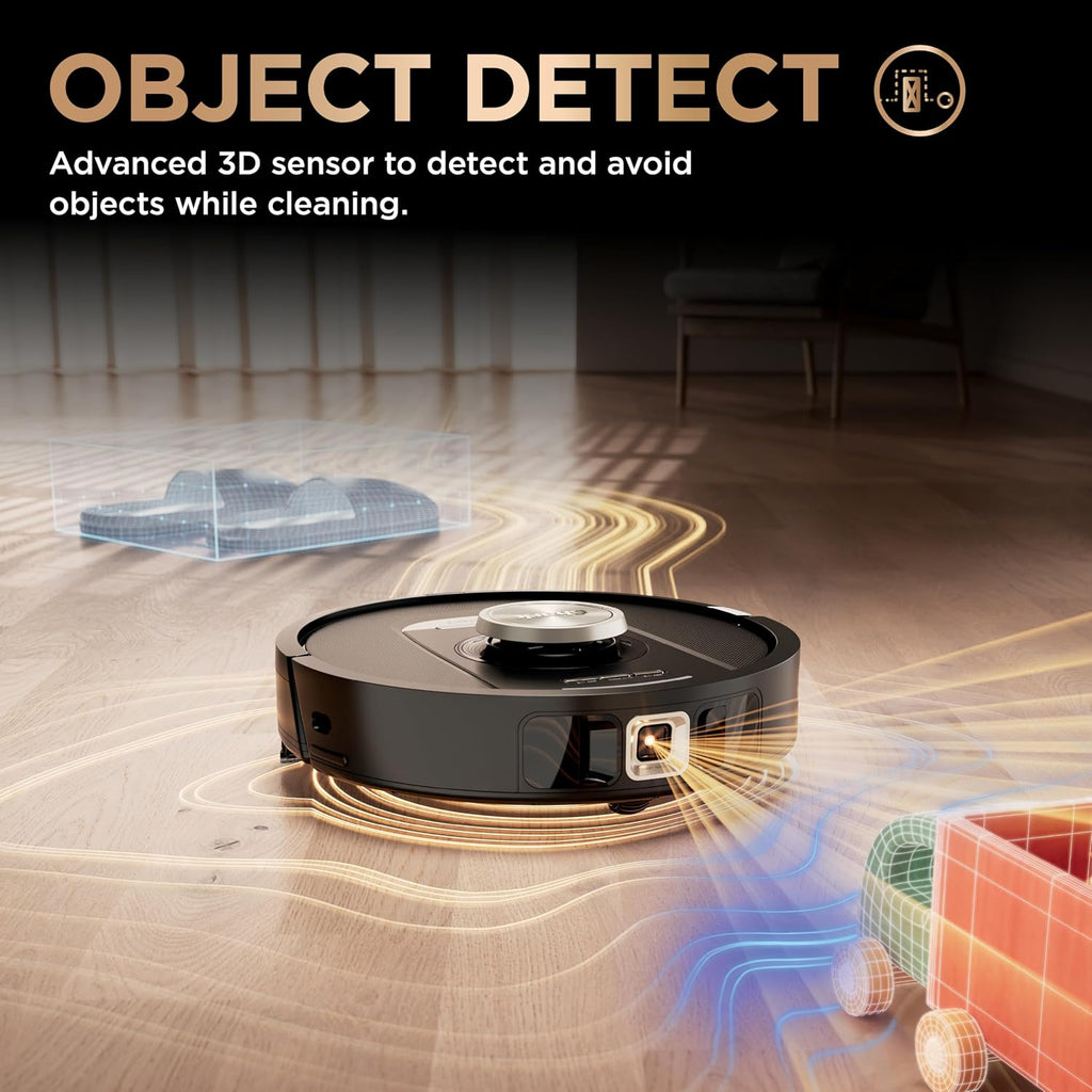 Shark Robot Vacuum & Mop Combo, PowerDetect NeverTouch Pro, Self-Emptying, Self-Refill with Self-Clean Pad Wash & Dry, 60-Day Debris Capacity, 30-Day Refill Tank, 5 Technologies, Black, AV2810ZEBK