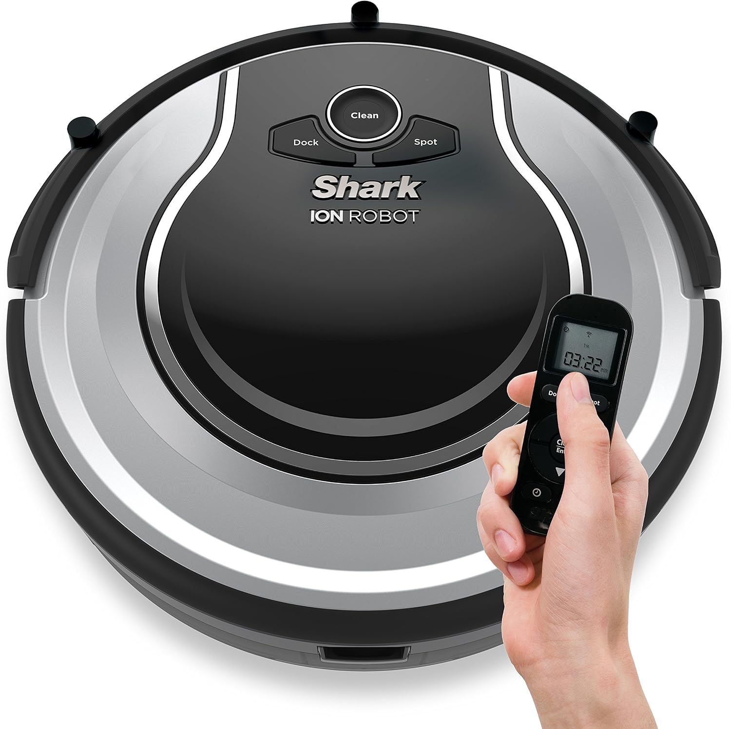 Shark ION Robot Dual-Action Robot Vacuum Cleaner with 1-Hour Plus of Cleaning Time, Smart Sensor Navigation and Remote Control (RV720)