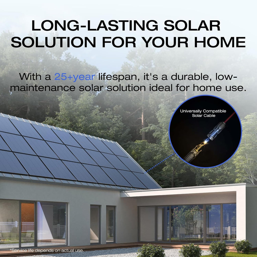 EF ECOFLOW 175W Solar Panel, 25% High-Efficiency N-Type Solar Cell, IP68 Waterproof Rate, Plug-&-Play Solar Panels for Camping, RV, Home, Designed for Class B Vans (Mounting Feet Included)