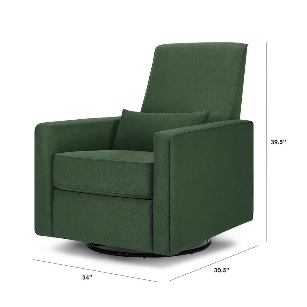Davinci Piper Upholstered Recliner and Swivel Glider in Pine Green, Greenguard Gold & CertiPUR-US Certified