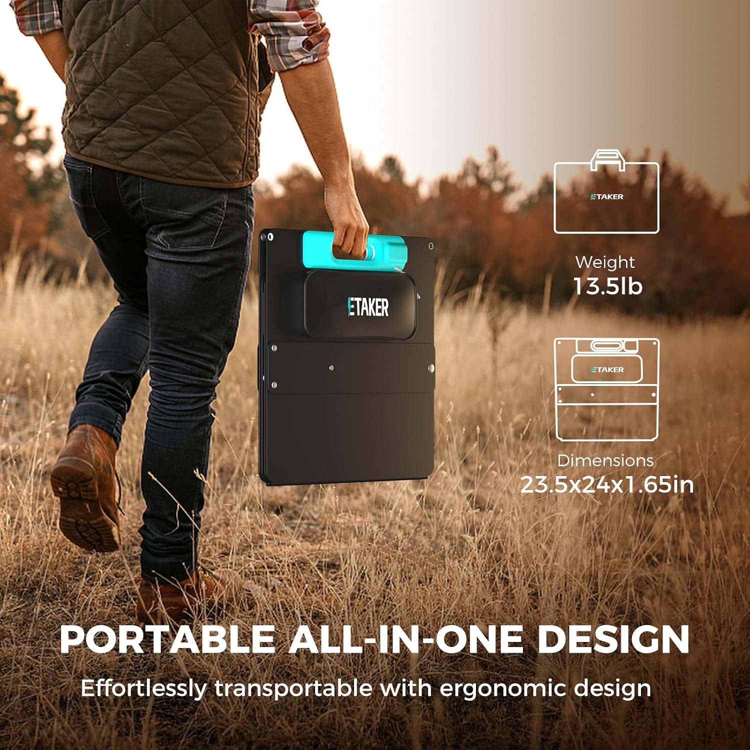 200W Portable Solar Panel, 200 Watt for Portable Power Station, Foldable Solar Charger with Carry Case,IP65 for Outdoor, RVs, Backyard