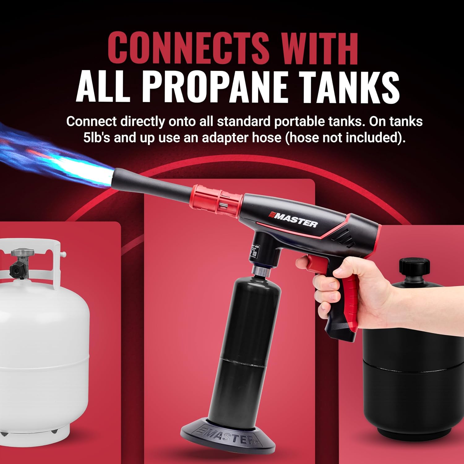 MASTER APPLIANCE VMAX-550 2-in-1 Propane Torch - High Powered Grill Gun & Fire Pit Starter - Self-Igniting Flame for BBQ's, Charcoal, Campfires & Sous Vide - Pro Grade Design, Engineered in USA