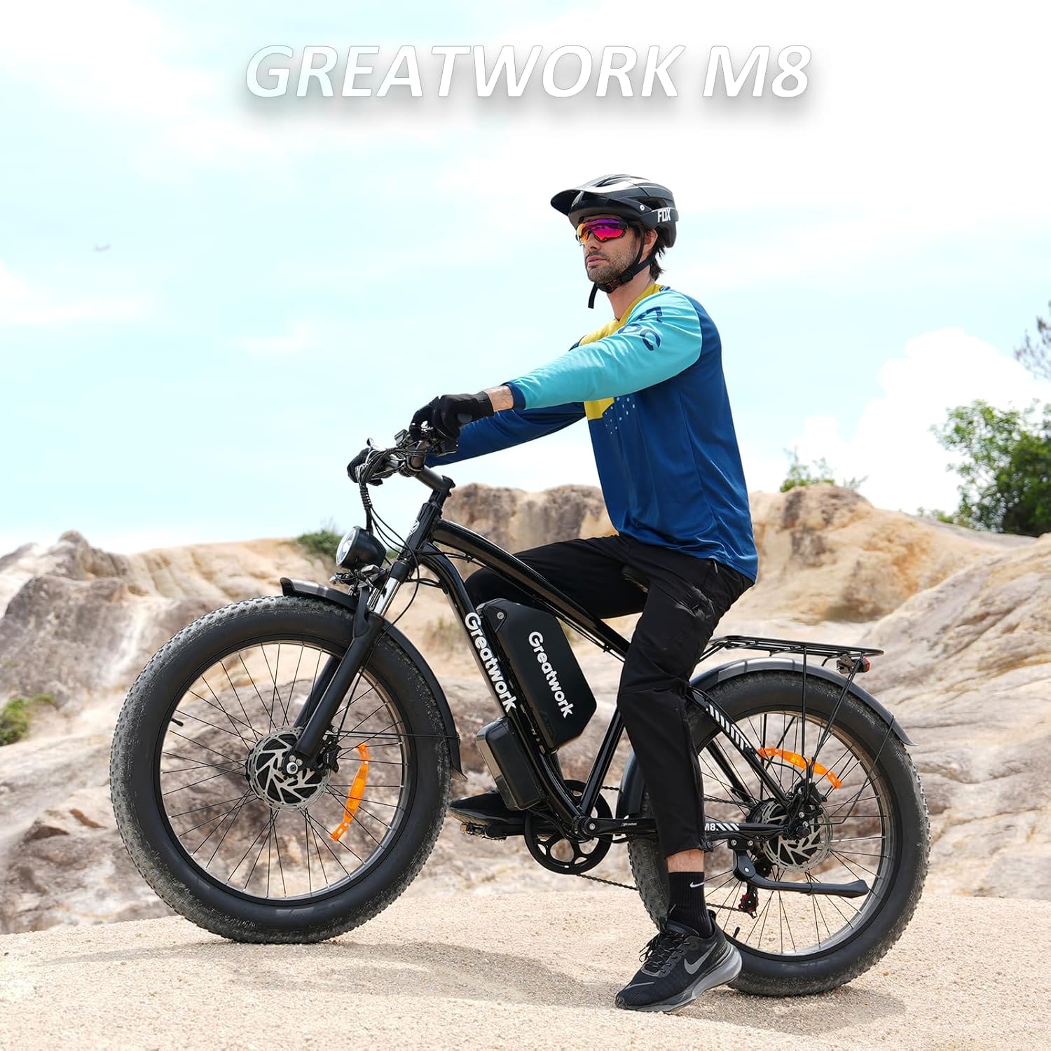 GREATWORK 52V 5000W Peak Dual Motor Electric Bike for Adults, 1300Wh Battery, Up to 45MPH & 100 Miles Range, 26' x 4.0 Fat Tire Electric Dirt Bike with Suspension, Mountain E-Bike for Men Women