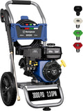 Westinghouse WPX3000 Gas Pressure Washer, 3000 PSI and 2.3 GPM, Spray Gun and Wand, 4 Nozzle Set, for Cars/Fences/Driveways/Homes/Patios/Furniture