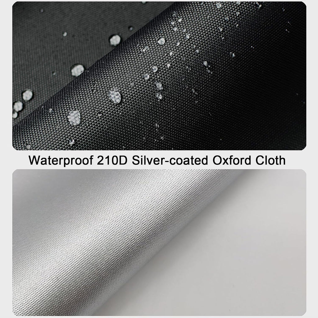 Grill Covers Heavy Duty Waterproof, Barbecue Cover 210D Silver-Coated Oxford Cloth, Wind, Rain, Snow Resistant, Universal Fit with Drawstring Closure with Grill Brush(Size:38 * 22 * 44in,Color:White)