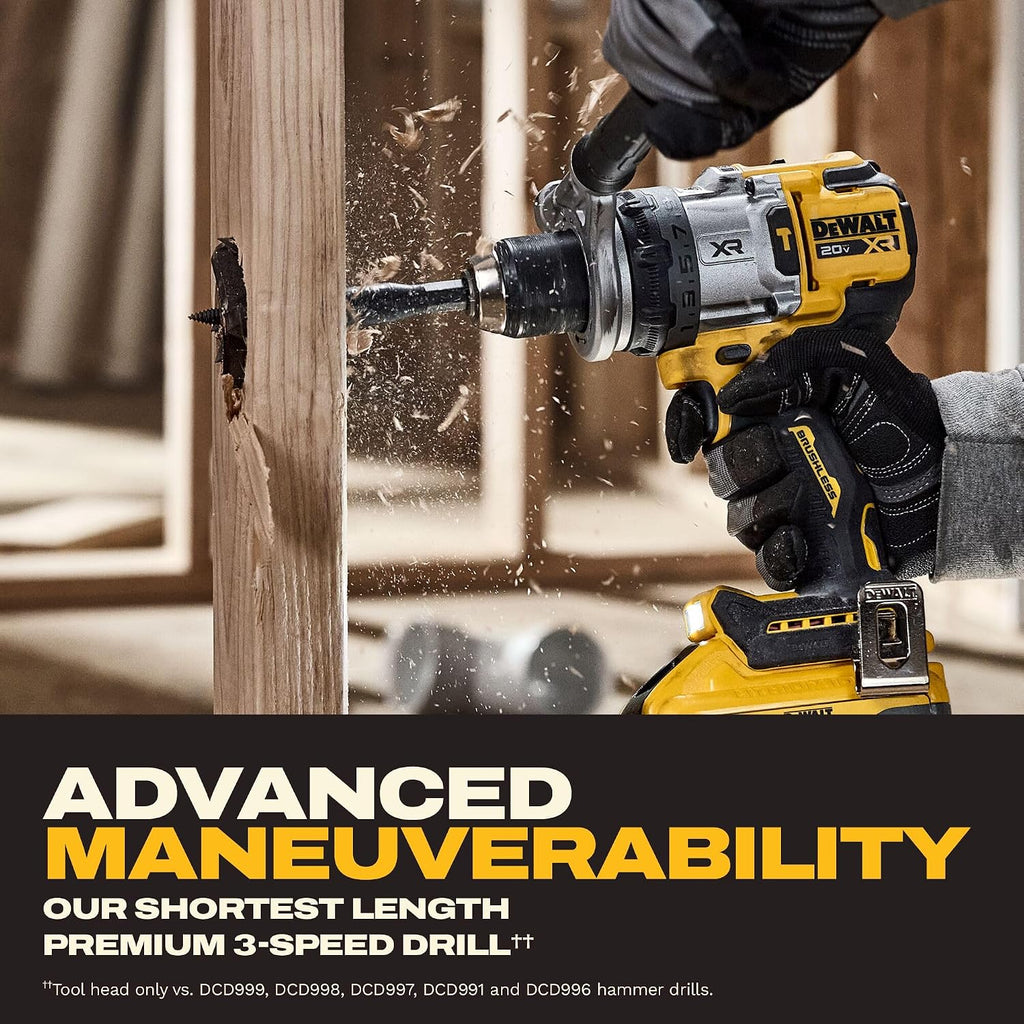 DEWALT 20V MAX XR 1/2 Inch Cordless Hammer Drill Kit with 8AH Battery and Charger (DCD1007WW1)