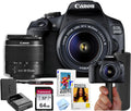 Canon EOS 2000D / Rebel T7 DSLR Camera w/EF-S 18-55mm F/3.5-5.6 Zoom Lens + 64GB Memory + Stabilizing Grip + Software Pack +More (Value Bundle) (Renewed)