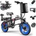 GugoIs 2 Seater Electric Bike for Adults, 750/1000W & 28/30 MPH E-Bike with 748.8/960 Wh Removable Battery, 16/20' Commuter Ebikes, 25-60 Miles, Full Suspension Adults Electric Bicycles