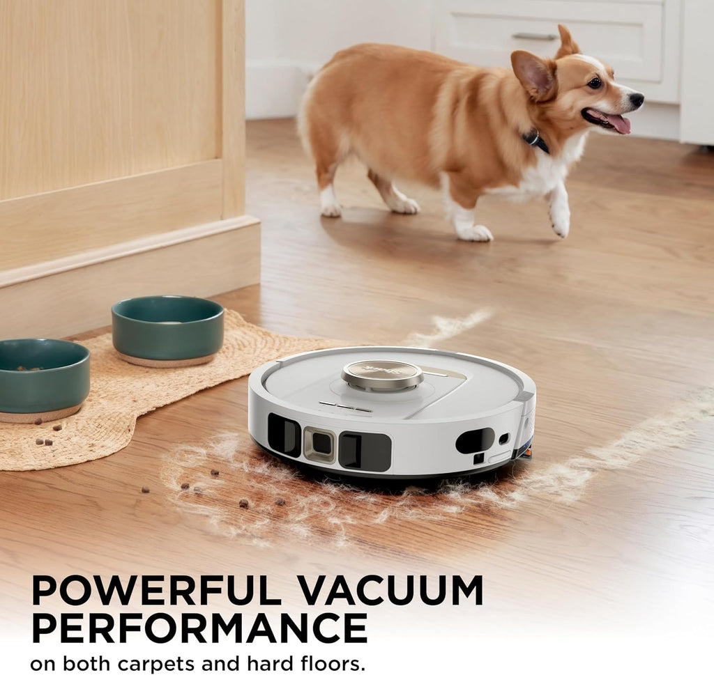 Shark Stratos | 2-in-1 Robot Vacuum & Mop for Carpets & Hard Floors | Powerful Suction & Mopping for Pet Hair | Self-Empty & Self-Clean NeverTouch Base | 60-Day Capacity | HEPA | White | AV2700ZE