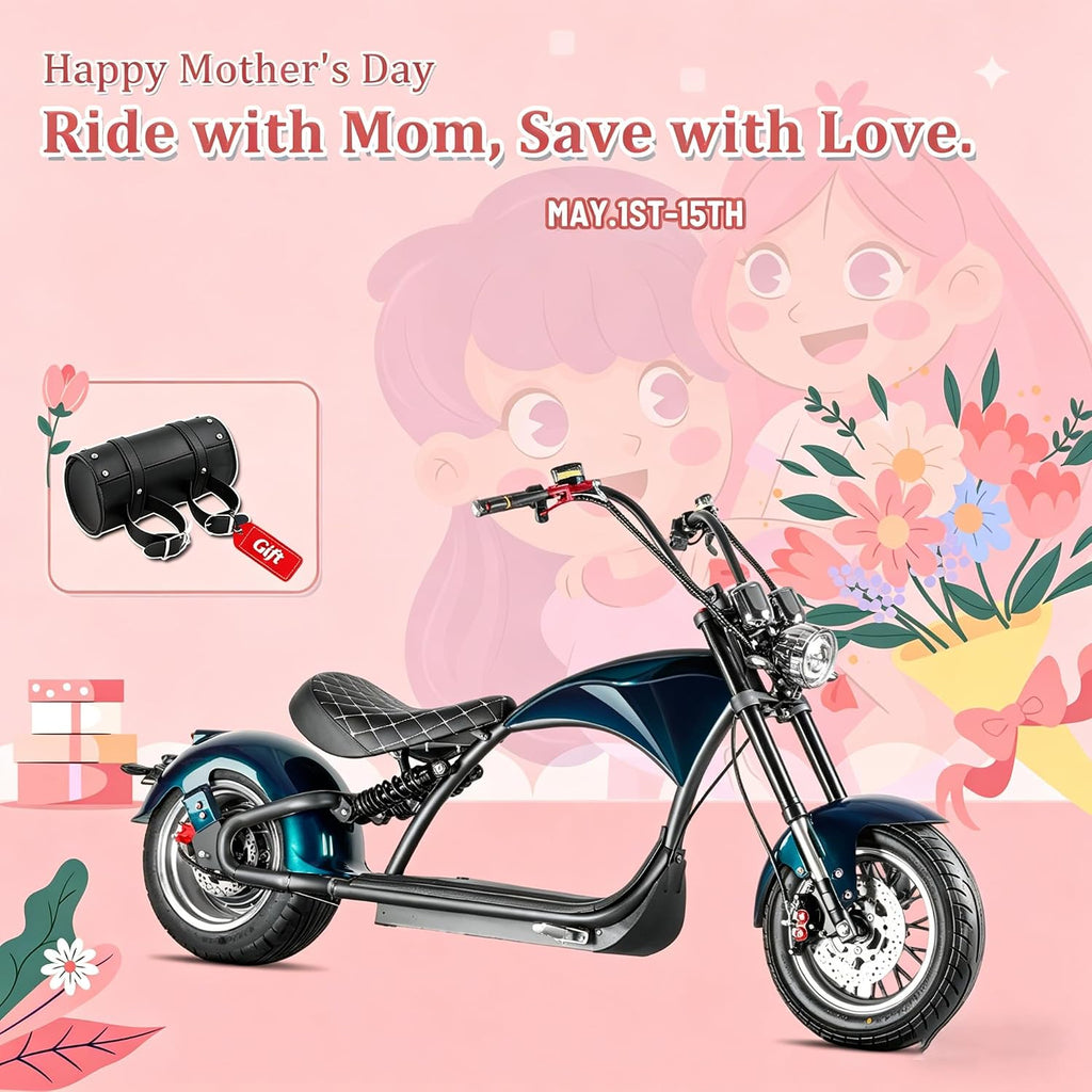 eAhora M1P 2000W Electric Motorcycle for Adults,37MPH 60V 30Ah Large Battery 40 Miles Range,Dual Hydraulic Brakes Full Suspension,Street Legal Electric Motorcycle for Commuting