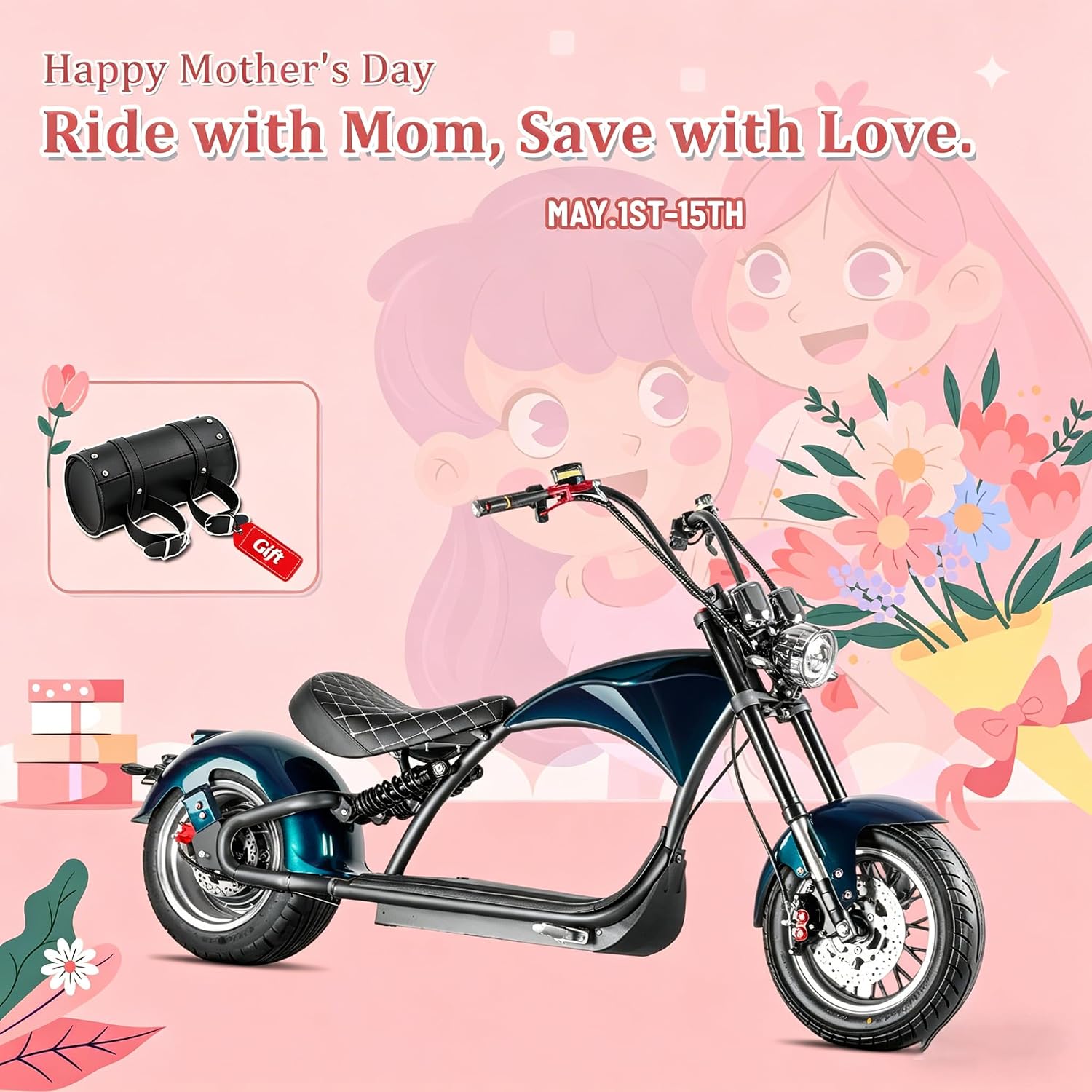 eAhora M1P 2000W Electric Motorcycle for Adults,37MPH 60V 30Ah Large Battery 40 Miles Range,Dual Hydraulic Brakes Full Suspension,Street Legal Electric Motorcycle for Commuting