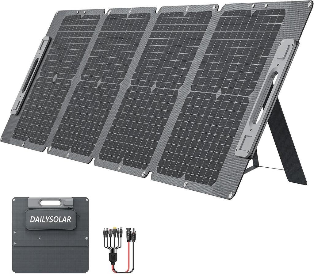 105W Ultra Lightweight Portable Solar Panel,100% Power Station Compatible, New Carbon Fiber Material, A-grade Premium High-Efficiency Monocrystalline PV Module, Ideal for Outdoor Camping,RV