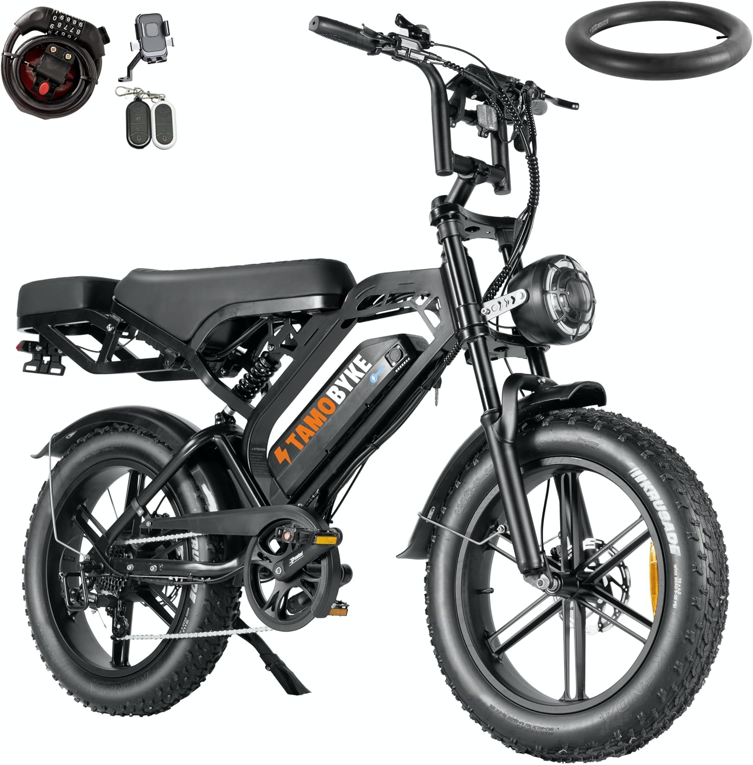 Tamobyke V20 Series Moped 750W/1500W Electric Bike for Adults,28mph/30mph/33mph Ebike&25-68Miles PAS Range,48V15.6ah/18.2ah/ (874Wh) Larger Battery, 20'' Fat Tire Electric Bike,UL 2849 Certified.