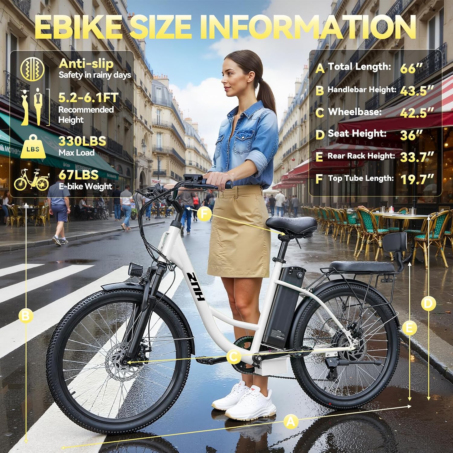 ZNH 24' Electric Bike for Adults with Peak 1000W Motor & 48V 940.8 Wh Removable Battery, Up to 90Miles 23+ MPH Step Thru Electric Bicycle, Commuter E Bikes with 7-Speed, UL 2849 Certified